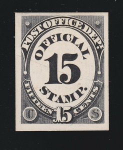 US O53P4 15c Post Office Department Official Card Proof VF H SCV $10