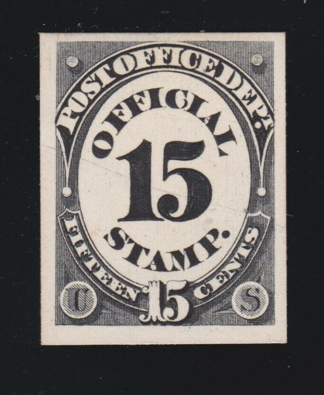 US O53P4 15c Post Office Department Official Card Proof VF H SCV $10