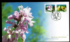 CANADA 2013 MAGNOLIAS PAIR P stamps FDC scott 2624-5 $4.00