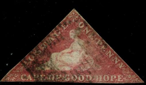 Cape of Good Hope  3 Used 1857 3p rose CV $240.00