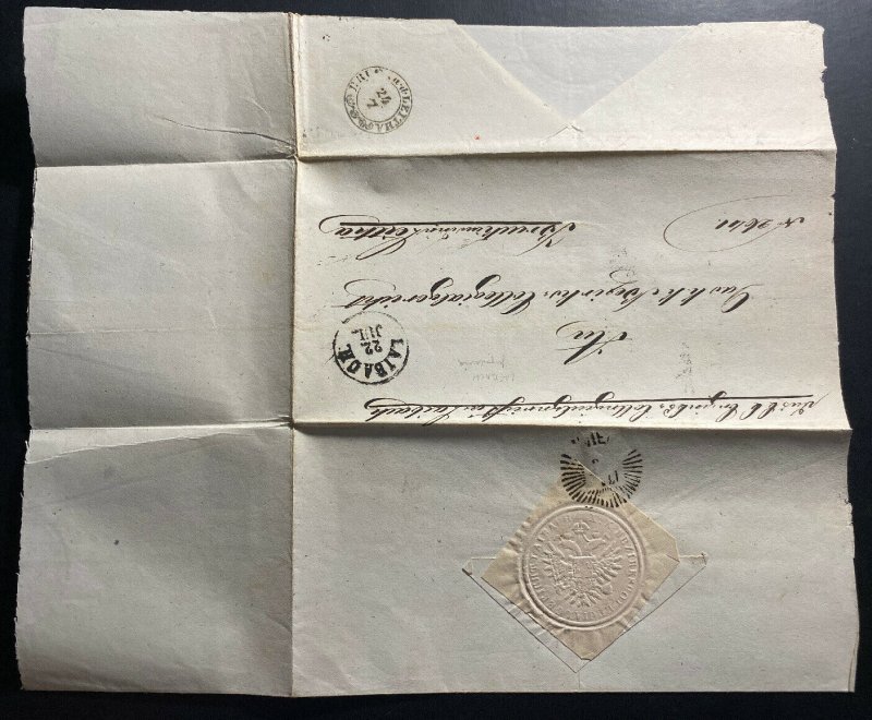 1851 Laibach Austria Stampless Letter Cover 