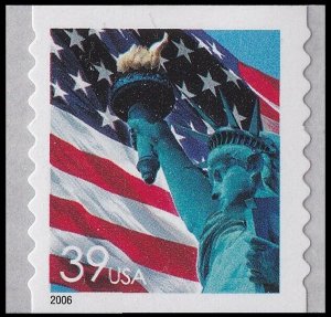 US 3981 Flag & Statue of Liberty 39c coil single APU (1 stamp) MNH 2006