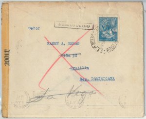 65356 - ARGENTINA - Postal History -  CENSORED COVER to DOMINICANA 1944