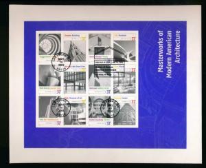 US 3910 USED FDC MODERN AM. ARCHITECTURE SHEET