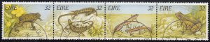 Ireland 1995 used Sc #982a Strip of 4 32p Reptiles and Amphibians