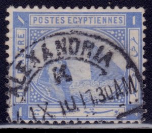 Egypt, 1884-1902, Sphinx and Pyramid, 1pi, sc# 37, used