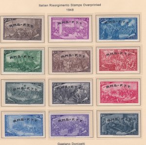 Italy - Trieste # 18-29, Italian Risorgimento Stamps Overprinted, NH, 1/2 Cat.