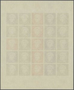 Niger PA204 full sheet 25 color proofs 1973 Art Sculpture.