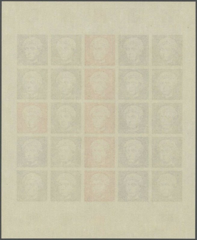 Niger PA204 full sheet 25 color proofs 1973 Art Sculpture.