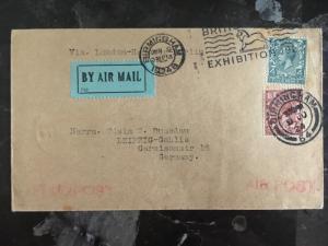 1924 England First Flight Cover via Imperial Airways to Berlin Germany FFC