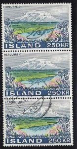 ICELAND #438, USED STRIP OF 3 - 1972 - ICE620