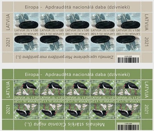 Latvia 2021 MNH Stamps Mini Sheet Europa CEPT Stark Mussel Marine Life Birds