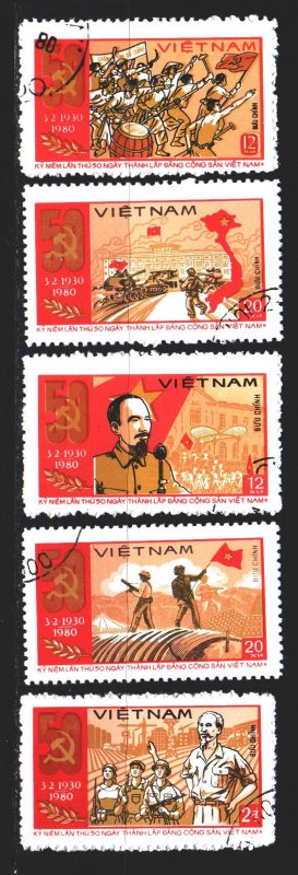 Vietnam. 1980. 1085-89. 50 years of the Communist Party of Vietnam. USED.