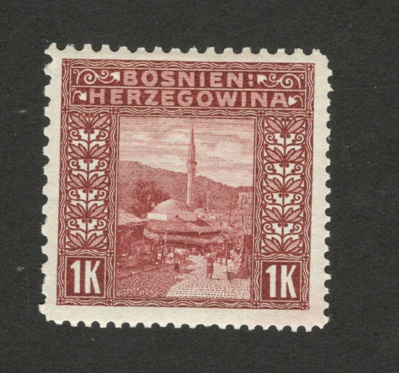 BOSNIA AUSTRIA- MH STAMP, 1K - MIXED PERFORATION  12½ : 9¼  : 10½ : 12½ - 1906.