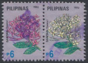 Philippines   Sc#  2076-2077 Used Flowers  see details face & reverse scans  