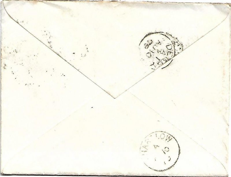 GB QV 1879 COVER PENNY RED PL210 'FD' FROM LONDON TO DERBY 09TH AUGUST 1879