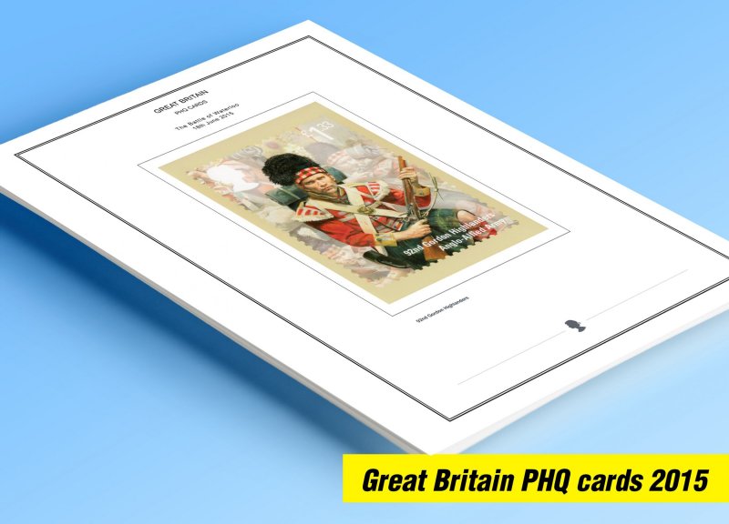 COLOR PRINTED GREAT BRITAIN 2015 PHQ CARDS STAMP ALBUM PAGES (133 illust. pages)