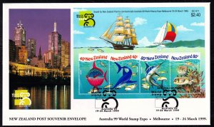 New Zealand 1998 Marine Life - Australia Expo Miniature Sheet FDC SC 1544a