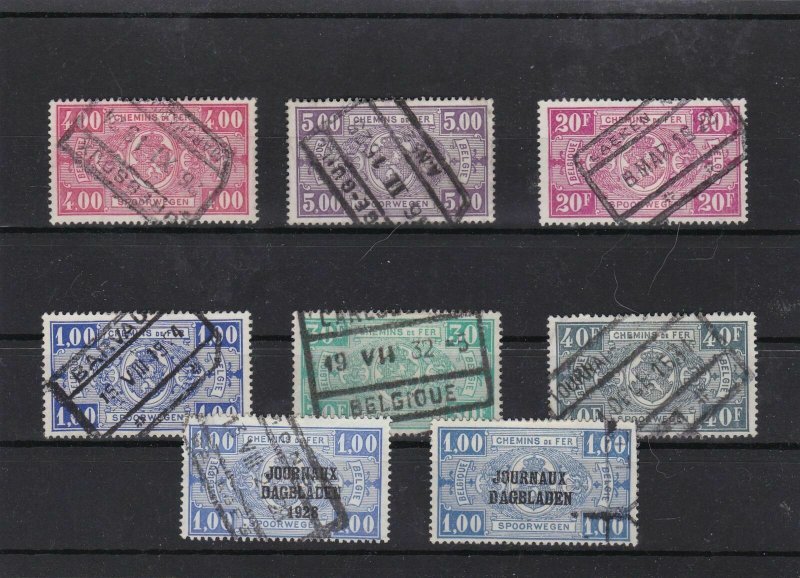 belgium  railway parcel stamps 1920's used  ref 8116