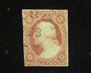 HS&C: Scott #11a Four margin with very faint cancel. Vf/Xf Used US Stamp