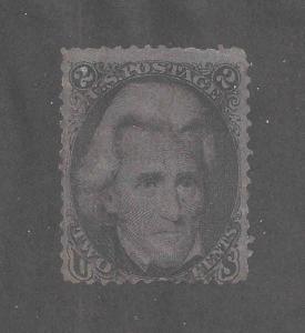 1861-1866 #73 2c Black Jack Mint Face No Gum Creased Enlarged To Show See Info