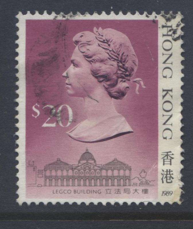 Hong Kong - Scott 503b - QEII - Definitive 1989- FU - Single $20.00c Stamp