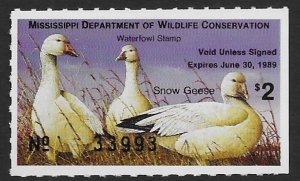 US State Duck- Mississippi 13 $2.00 fine mint NH