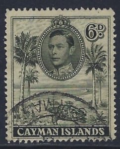 Cayman Islands, Scott #107; 6p King George VI, Used