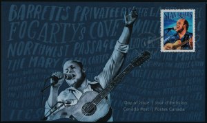 Canada 3296 on FDC - Stan Rogers, Music, Guitar