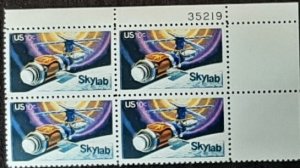 US Scott # 1529; 10c Skylab from 1974; MNH, og, VF; Plate Block of 4