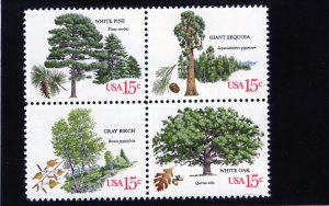1764-1767 American Trees, MNH blk/4