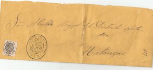 O) 1855 CUBA, SPANISH COLONY, OFFICIAL, COAT OF ARMS 1 onza black, CIRCULATED TO