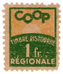 (I.B) France Cinderella : Trading Stamp 1Fr (Regional Co-op)