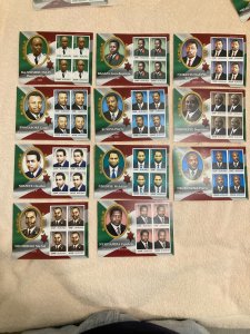 Burundi Scott#1099-1109 MNH Leaders of Burundi Souvenir Sheets Imperforate