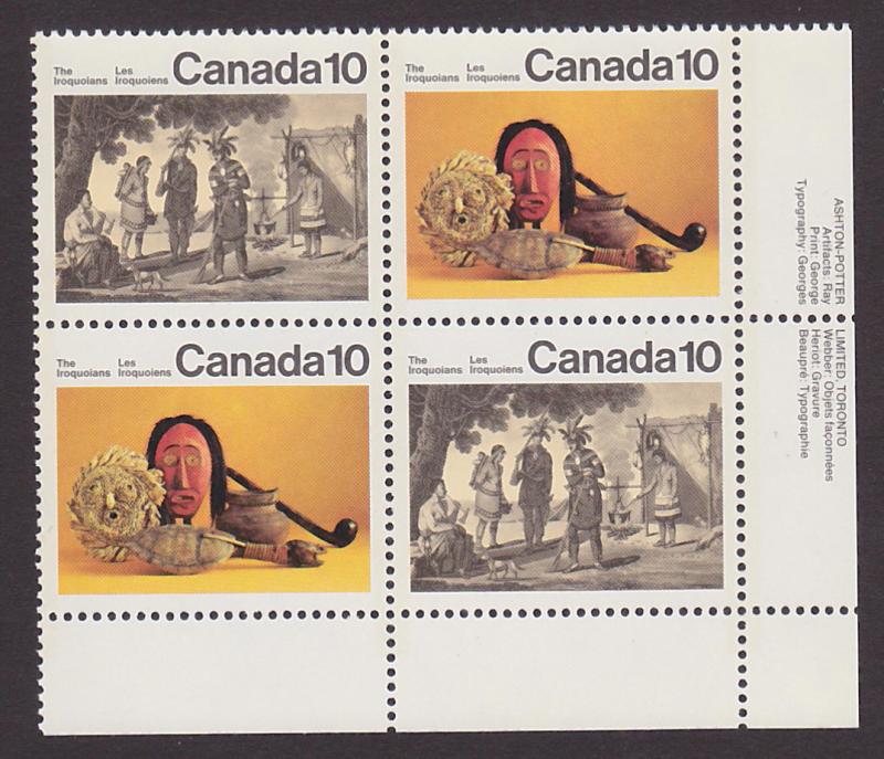 Canada 579i Missing Medallion in LR Plate Block VFMNH