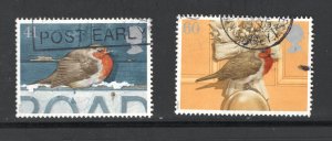 Great Britain #1637-8   VF, Used, Christmas Birds ... 2480713