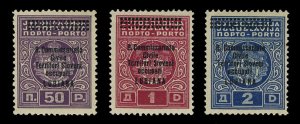 Italian WWII Occupation, Lubiana #Sass. S11-13 Cat€80, 1941 Postage Dues, s...