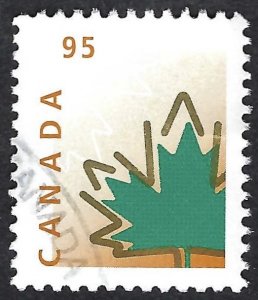 Canada #1686 95¢ Stylized Maple Leaf (1998). Used.