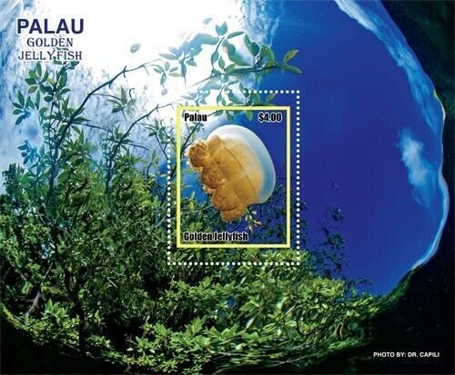 Palau 2019 - Golden Jellyfish - Souvenir stamp sheet - Scott #1426 - MNH