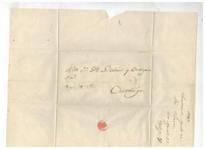 1847 Mexico Stampless Letter sheet Cover to Durango