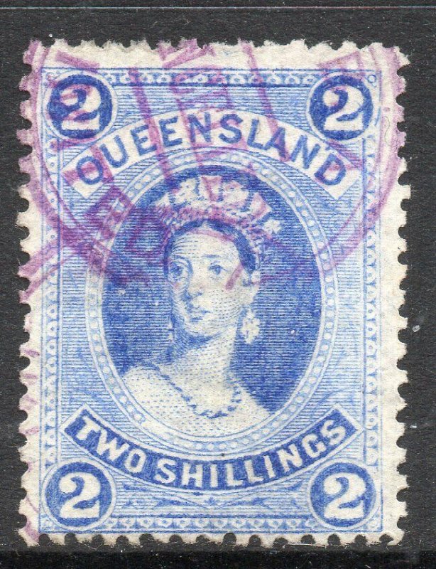 Queensland: 1882 QVI 2/- SG 152 used (fiscally?)