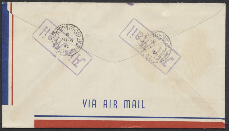 1940 Registered Cover American Air Mail Society Convention Toronto Slogan