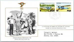 HISTORY OF AVIATION TOPICAL FIRST DAY COVER SERIES 1978 - FIJI 4c AND 15c