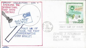 1986 FDC, #2198-2201, 22c Stamp Collecting, EJM (4)