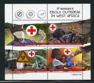 LIBERIA 2023 10th ANN OF THE WEST AFRICA  EBOLA OUTBREAK SHEET MINT NH
