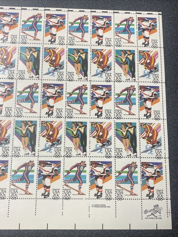 US 2067-70 Olympic 20C Sheet Of 50 Whole Sheet Perf Shift Mint Never Hinged.