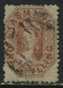 Tasmania QV 1864 1/ vermilion perf 11 1/2 used