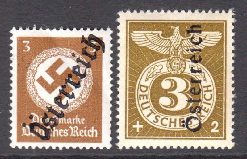 GERMANY x2 DIFFERENT ÖSTERREICH (AUSTRIA) FELDPOST LOCAL OVERPRINT OG NH VF