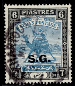 SUDAN GVI SG O40b, 6p greenish blue & black, FINE USED. Cat £14.