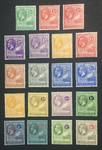 MOMEN: ANTIGUA SG #62-80,64a MULT SCRIPT CA MINT OG H LOT #60652